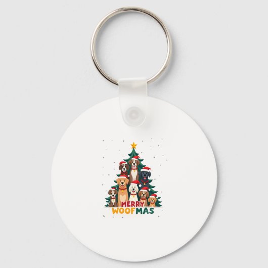 Merry Woofmas - Merry Christmas For Dog Lovers (2) Sleutelhanger (Voorkant)