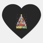 Merry Woofmas - Merry Christmas For Dog Lovers (3) Hart Sticker (Voorkant)