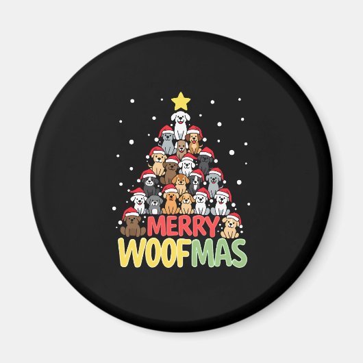 Merry Woofmas - Merry Christmas For Dog Lovers (3) Magneet (Voorkant)