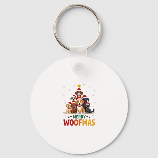 Merry Woofmas - Merry Christmas For Dog Lovers (3) Sleutelhanger (Voorkant)