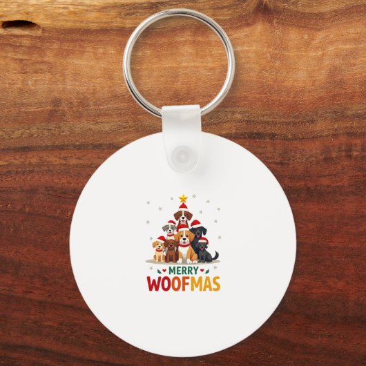 Merry Woofmas - Merry Christmas For Dog Lovers (3) Sleutelhanger (Voorkant)