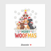 Merry Woofmas - Merry Christmas For Dog Lovers (3) Sticker (Vel)