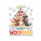 Merry Woofmas - Merry Christmas For Dog Lovers (3) Sticker (Voorkant)