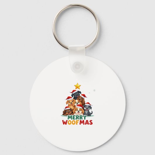 Merry Woofmas - Merry Christmas For Dog Lovers (4) Sleutelhanger (Voorkant)
