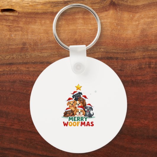 Merry Woofmas - Merry Christmas For Dog Lovers (4) Sleutelhanger (Voorkant)