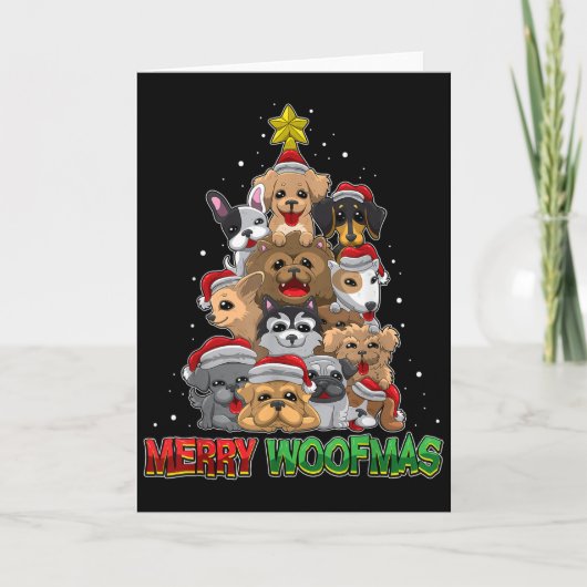 Merry Woofmas - Merry Christmas For Dog Lovers  Kaart (Voorkant)