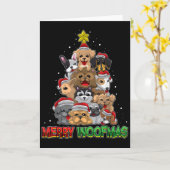 Merry Woofmas - Merry Christmas For Dog Lovers  Kaart (Gele Bloem)