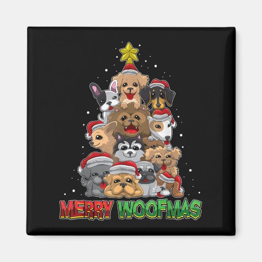 Merry Woofmas - Merry Christmas For Dog Lovers  Magneet (Voorkant)