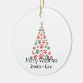 Merry Woofmas Ornament – Paw Print Christmas Tree  (Links)