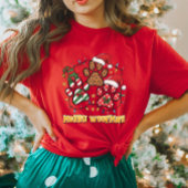 Merry Woofmas Paw Print Kerst Vrouwen T-shirt