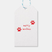 Merry Woofmas Paw Print Red Statement Cadeaulabel (Voorkant)