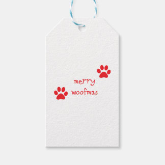 Merry Woofmas Paw Print Red Statement Cadeaulabel