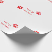 Merry Woofmas Paw Print Red Statement Cadeaupapier (Hoek)