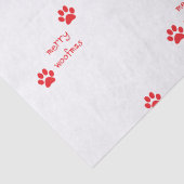 Merry Woofmas Paw Print Red Statement Tissuepapier (Detail)