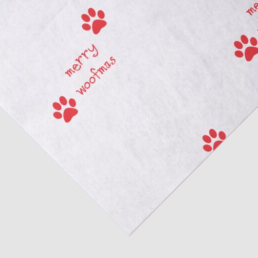 Merry Woofmas Paw Print Red Statement Tissuepapier (Detail)