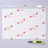 Merry Woofmas Paw Print Red Statement Tissuepapier (Craft)