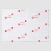 Merry Woofmas Paw Print Red Statement Tissuepapier (Voorkant)