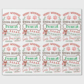 Merry WOOFMAS-Personalized Dog Wrapping Paper Cadeaupapier (Vlak)