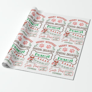 Merry WOOFMAS-Personalized Dog Wrapping Paper Cadeaupapier