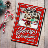 Merry Woofmas Pet Foto Kerstmis Feestdagen Kaart