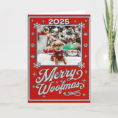 Merry Woofmas Pet Foto Kerstmis Feestdagen Kaart (Voorkant)
