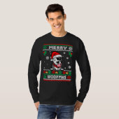 Merry Woofmas Pit Bull Dog Funny T-shirt (Voorkant volledig)
