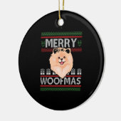 Merry Woofmas Pommerse Kerst Hondenliefhebber Gift Keramisch Ornament (Links)