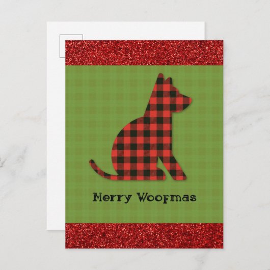Merry Woofmas Pset Dog Kerstmis Briefkaart (Voorkant / Achterkant)