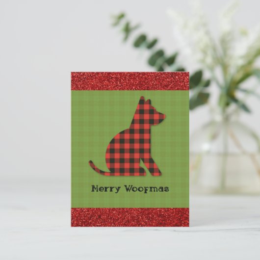Merry Woofmas Pset Dog Kerstmis Briefkaart (Staand voorkant)