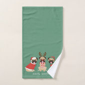 Merry Woofmas Pug Dogs Bad Handdoek (Handdoek)