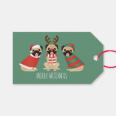Merry Woofmas Pug Dogs Cadeaulabel (Voorkant (Horizontaal))
