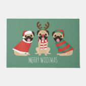 Merry Woofmas Pug Dogs Deurmat (Voorkant)