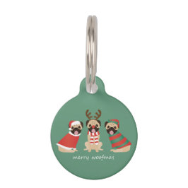 Merry Woofmas Pug Dogs Huisdierpenning