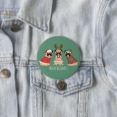 Merry Woofmas Pug Dogs Ronde Button 7,6 Cm (In situ)