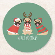 Merry Woofmas Pug Dogs