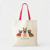 Merry Woofmas Pug Dogs Tote Bag (Voorkant)