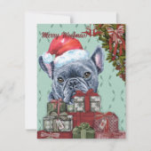 Merry Woofmas. Santa Hat-kerstkerstfeest Notitiekaartje (Voorkant)