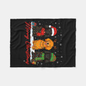 Merry Woofmas Santa Reindeer Elf Dachshund Christm Fleece Deken (Voorkant (Horizontaal))