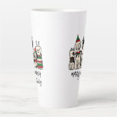 Merry Woofmas Schattige Dogs Christmas Custom Name Latte Mok (Voorkant)