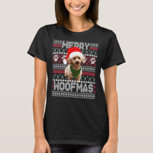 Merry Woofmas Schattige poedel met kerstmuts ontsp T-shirt