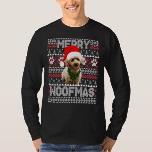 Merry Woofmas Schattige poedel met kerstmuts ontsp T-shirt