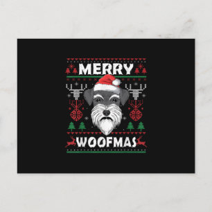 Merry Woofmas Schnauzer-kerstHondenliefhebber Paja Aankondigingskaart