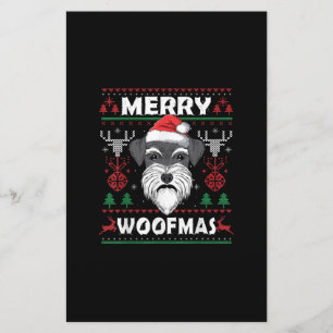 Merry Woofmas Schnauzer-kerstHondenliefhebber Paja Briefpapier