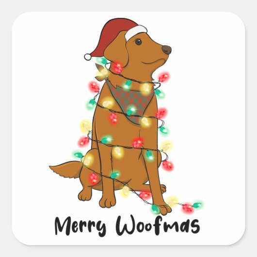 Merry Woofmas Sticker (Voorkant)