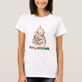 Merry Woofmas-structuur T-shirt (Voorkant)