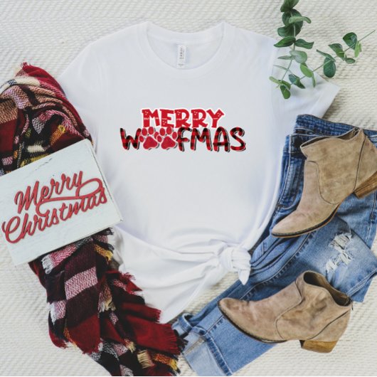 Merry Woofmas T-shirt voor dames