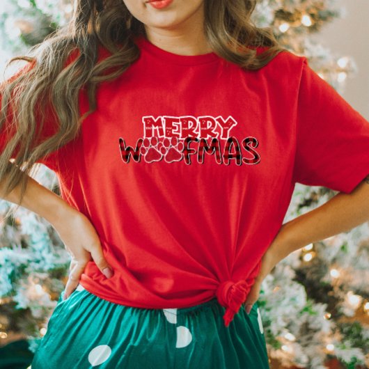 Merry Woofmas T-shirt voor dames