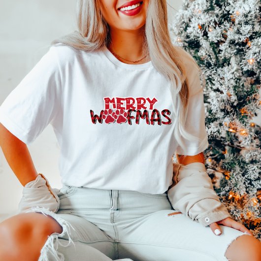 Merry Woofmas T-shirt voor dames