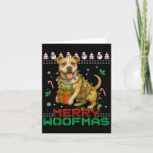 Merry Woofmas Tbull Christmas Shirt Xmas Dog Kaart (Voorkant)