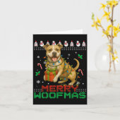 Merry Woofmas Tbull Christmas Shirt Xmas Dog  Kaart (Gele Bloem)